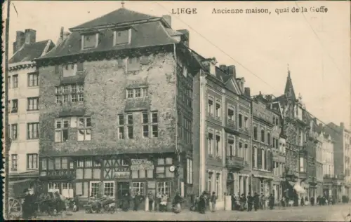 Postkaart Lüttich Luik Lîdje Ancienne maison, quai Goffe 1915  Feldpoststempel