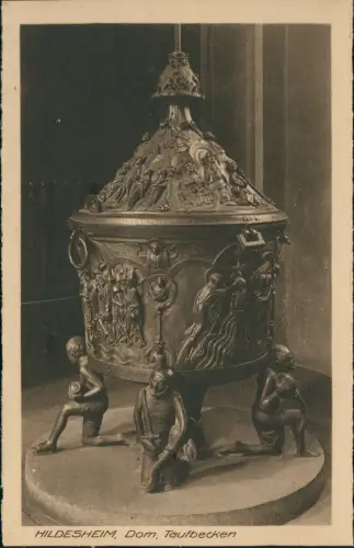 Ansichtskarte Hildesheim Dom, Taufbecken 1924