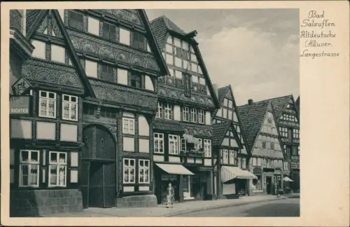 Ansichtskarte Bad Salzuflen Altdeutsche Häuser. Langestrasse 1939