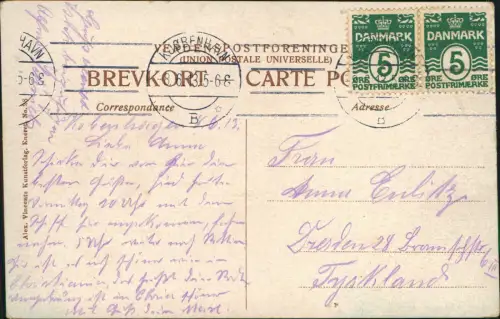 Postcard Kopenhagen København Rgeden Dampfer Segelschiffe 1913
