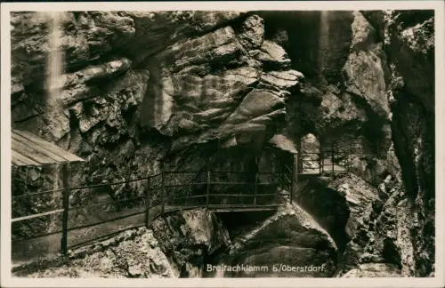 Ansichtskarte Tiefenbach-Oberstdorf (Allgäu) Breitachklamm - Fotokarte 1938