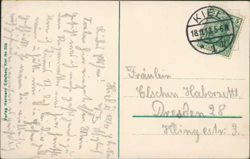 Ansichtskarte Kiel vom Rathausturm aus gesehen. 1913