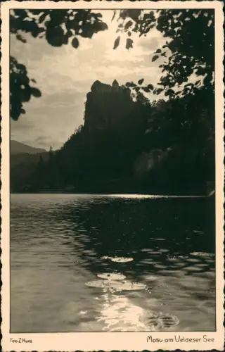 Postcard Bled Veldes Motiv am Veldeser See Stimmungsbild 1940