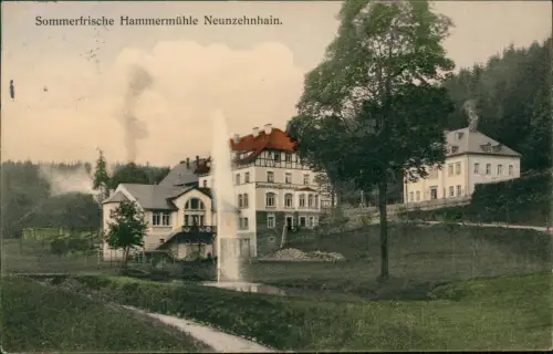 Ansichtskarte Neunzehnhain -Lengefeld (Erzgebirge) Hammermühle Fontaine 191