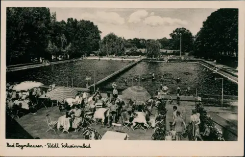 Ansichtskarte Bad Oeynhausen Städt. Schwimmbad, belebt 1938