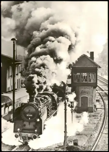 Ansichtskarte Nossen Dampflokomotive Baureihe 50 - Bahnhof 1982