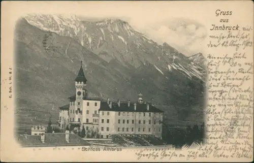 Ansichtskarte Amras-Innsbruck Schloss Ambras 1903