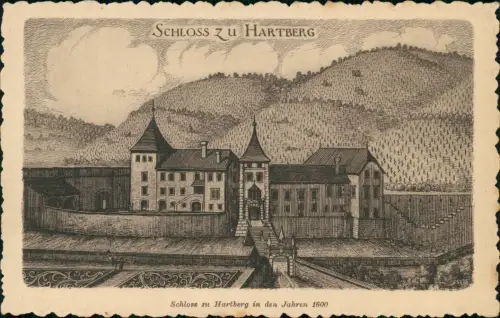 Ansichtskarte Hartberg Künstlerkarte Schloß zu Hartberg im Jahre 1600/1928