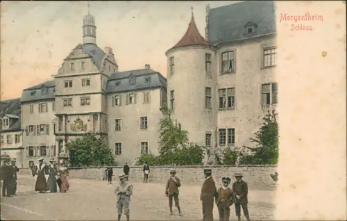 Ansichtskarte Bad Mergentheim Schloß feine Herrschaften 1909