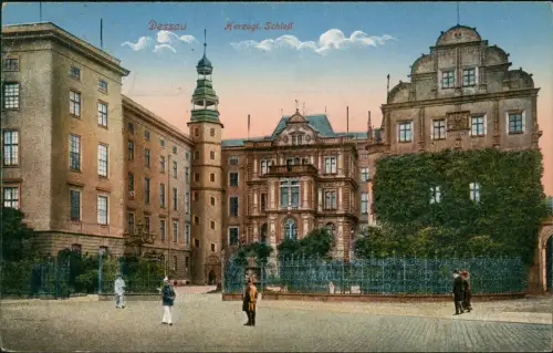 Ansichtskarte Dessau-Dessau-Roßlau Zaun/Herzogliches Schloss Zaun 1927
