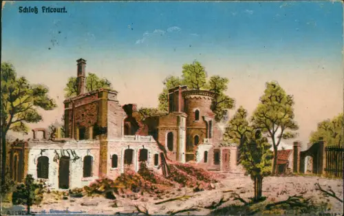 CPA Fricourt (Somme) Schloß zerstört 1. Weltkrieg 1916