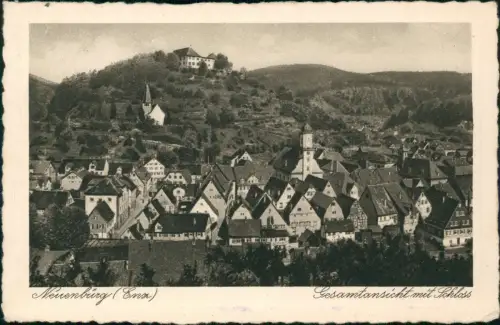 Ansichtskarte Neuenbürg im Schwarzwald Gesamtansicht und Schloß 1926