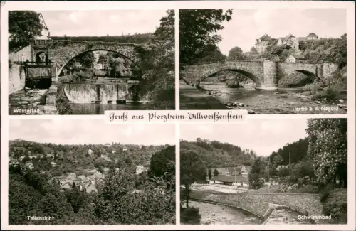 Ansichtskarte Dillweißenstein-Pforzheim 4 Bild Stadtteilansichten 1967
