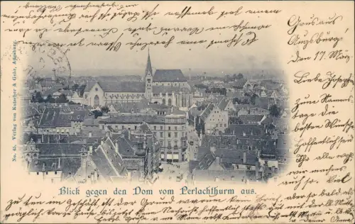 Ansichtskarte Augsburg den Dom vom Perlachthurm aus 1899