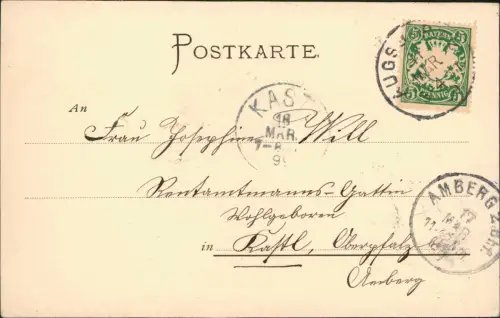 Ansichtskarte Augsburg den Dom vom Perlachthurm aus 1899