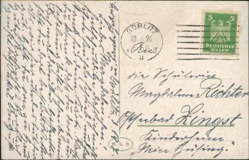 Ansichtskarte Görlitz Zgorzelec Lutherkirche, Häuserzeile 1926