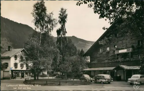 Ansichtskarte Maishofen Stadtpartie Geschäft Auto VW Käfer# 1960