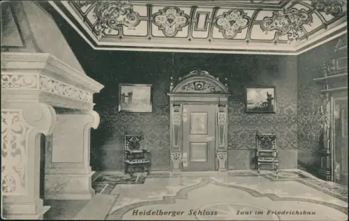 Ansichtskarte Heidelberg Heidelberger Schloss Saal im Friedrichsbau 1913