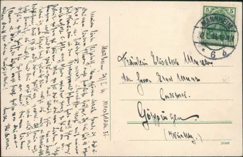 Ansichtskarte Mannheim Paradeplatz 1914