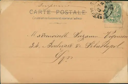 Ansichtskarte  Schöne Frau im weißen Kleid Wiese Fotokunst 1902