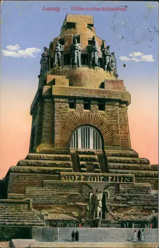 Ansichtskarte Leipzig Nahaufnahme Völkerschlachtdenkmal 1916