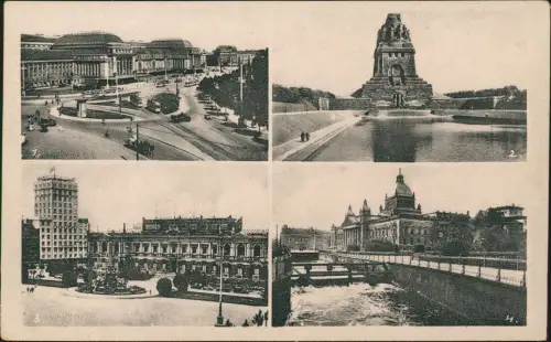 Leipzig Hauptbahnhof Völkerschlachtdenkmal Augustusplatz Reichsgericht. 1953