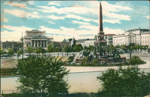 Ansichtskarte Leipzig Augustusplatz Wolken 1913