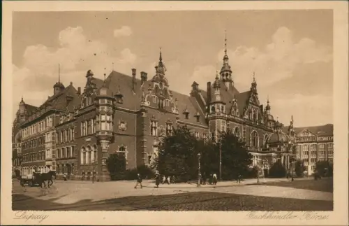 Ansichtskarte Leipzig Buchhändler-Börse, Kutsche 1920