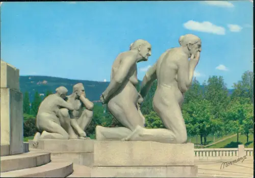 Postcard Oslo Kristiania The Vigeland Sculpture Grounds 1980