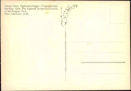 Postcard Oslo Kristiania The Vigeland Sculpture Grounds 1980