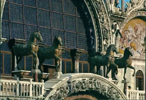 Venedig Venezia Markusdom (Basilica di San Marco) Die Bronze Pferde 1980