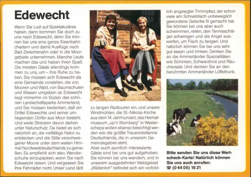 Edewecht Bild-Postkarte Drucksache Antwortkarte "Wertscheck" 1980