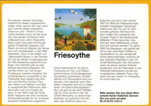 Friesoythe Bild-Postkarte Ortsansicht Drucksache Antwortkarte "Wertscheck" 1980