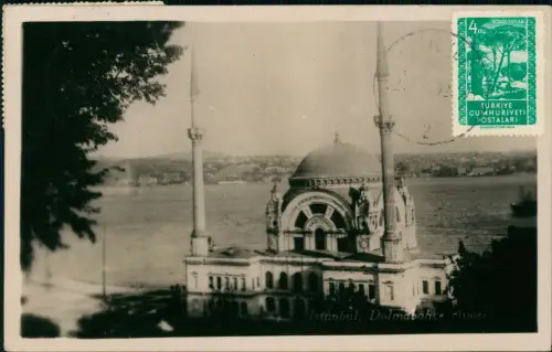 Postcard Istanbul Moschee Bosporus - Fotokarte 1952
