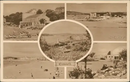 Postcard Exmouth (Devon) Stadtansichten Pavillion Sands 1940