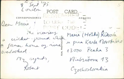 Postcard London COLLECTOR-CRICKET - The Oval 1850 Stadion 1975