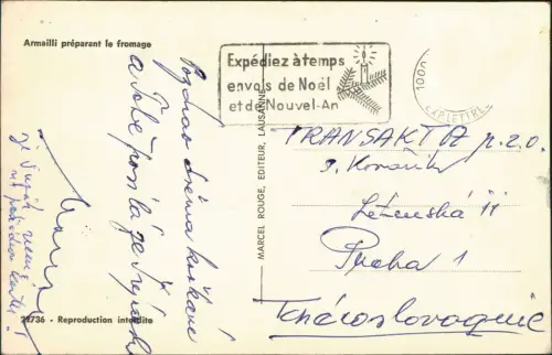 Ansichtskarte .Schweiz Armailli préparant le fromage Käse Zubereitung 1962