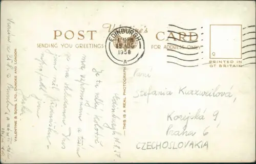 Postcard Edinburg Dùn Èideann Parade vor dem Schloß 1958