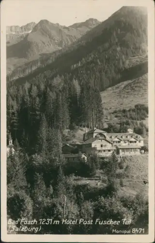 Ansichtskarte Fusch an der Großglocknerstraße Hotel Post Fuscher Tal 1937
