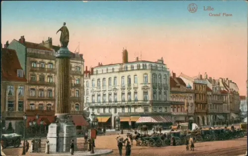 CPA Lille Großer Platz Grand Place 1913