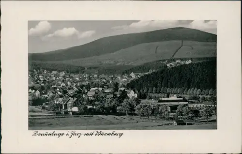 Ansichtskarte Braunlage Harz mit Wurnberg 1928 Passepartout