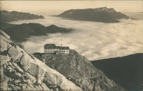 Ansichtskarte Berchtesgaden Watzmannhaus Stimmungsbild Wolkenmeer 1927