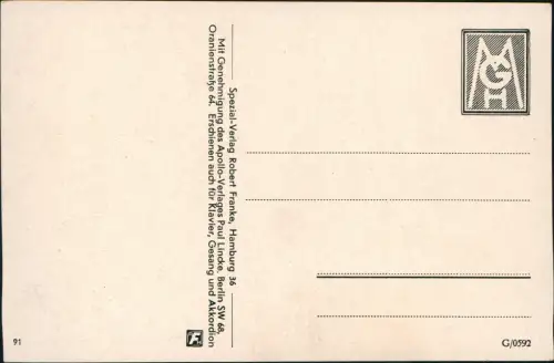 Liedkarte Militär WK2 Gerda Ursula Marie marschierende Soldaten 1940