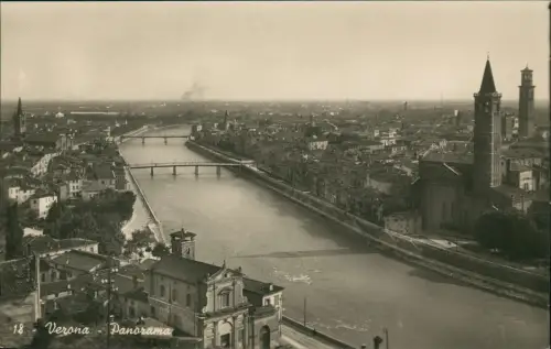 Cartolina Verona Verona Fotokarte Totalansicht 1940