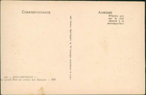 CPA Douarnenez Finistère Hafen Segelboote 1935