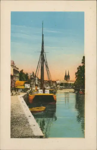 CPA Quimper Kemper Stadtpartie Segelboot 1935