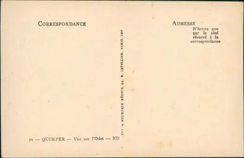 CPA Quimper Kemper Stadtpartie Segelboot 1935