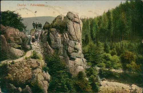 Ansichtskarte Oker-Goslar Okertal Adlerklippe 1912