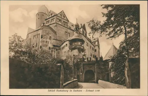 Ansichtskarte Rochsburg-Lunzenau Schloss Rochsburg Eingang 1928