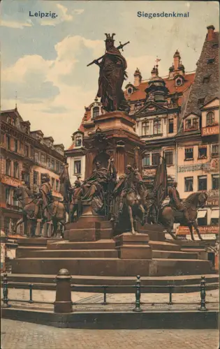 Ansichtskarte Leipzig Siegesdenkmal Geschäfte 1917